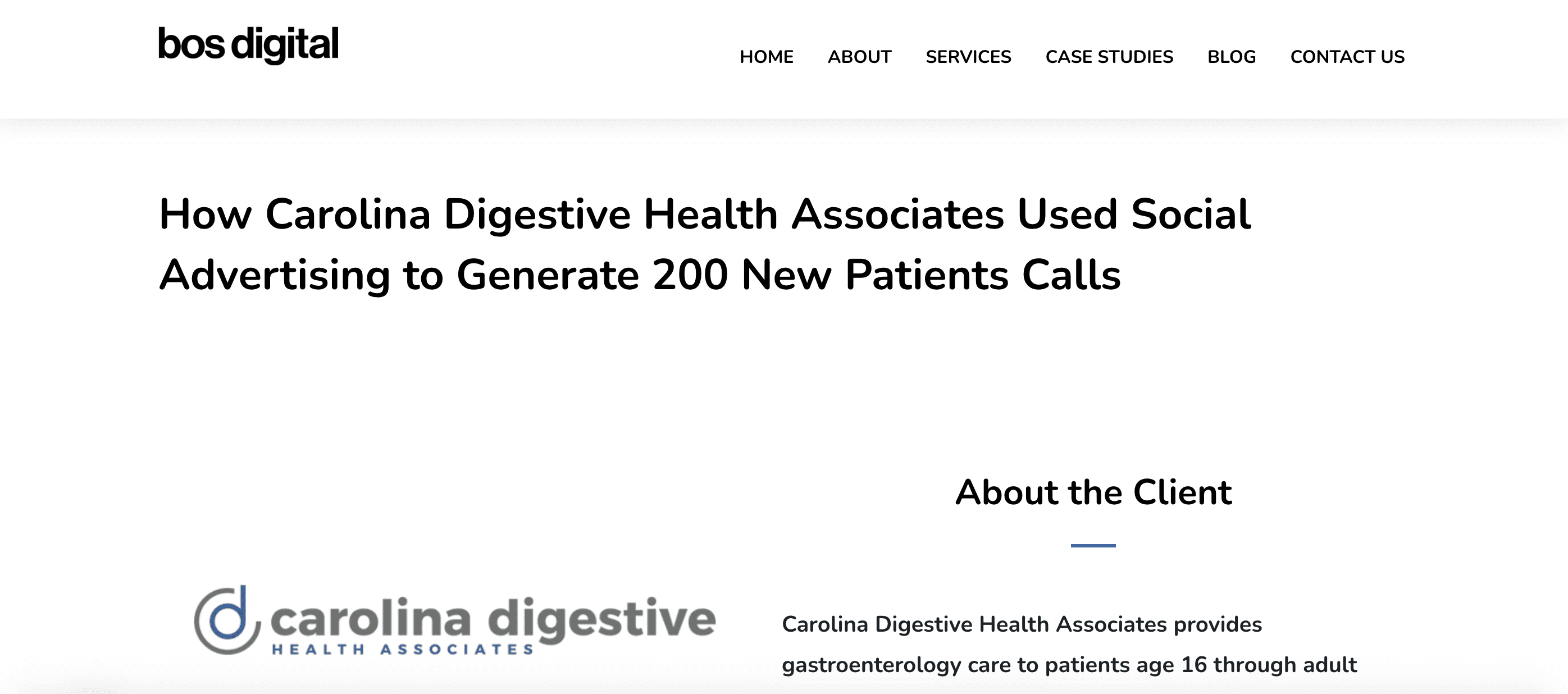 Case Study Carolina Digestive Health Associates BOS Digital